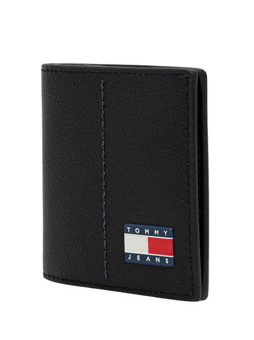 Porafoglio nero in pelle riciclata Tommy Jeans | AM0AM13698BDS